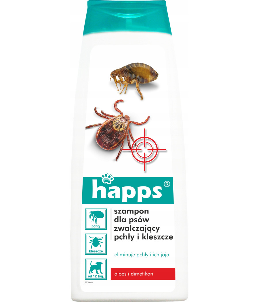 Krople na pasożyty Happs Żel zwalczający pchły 190 g 150 ml