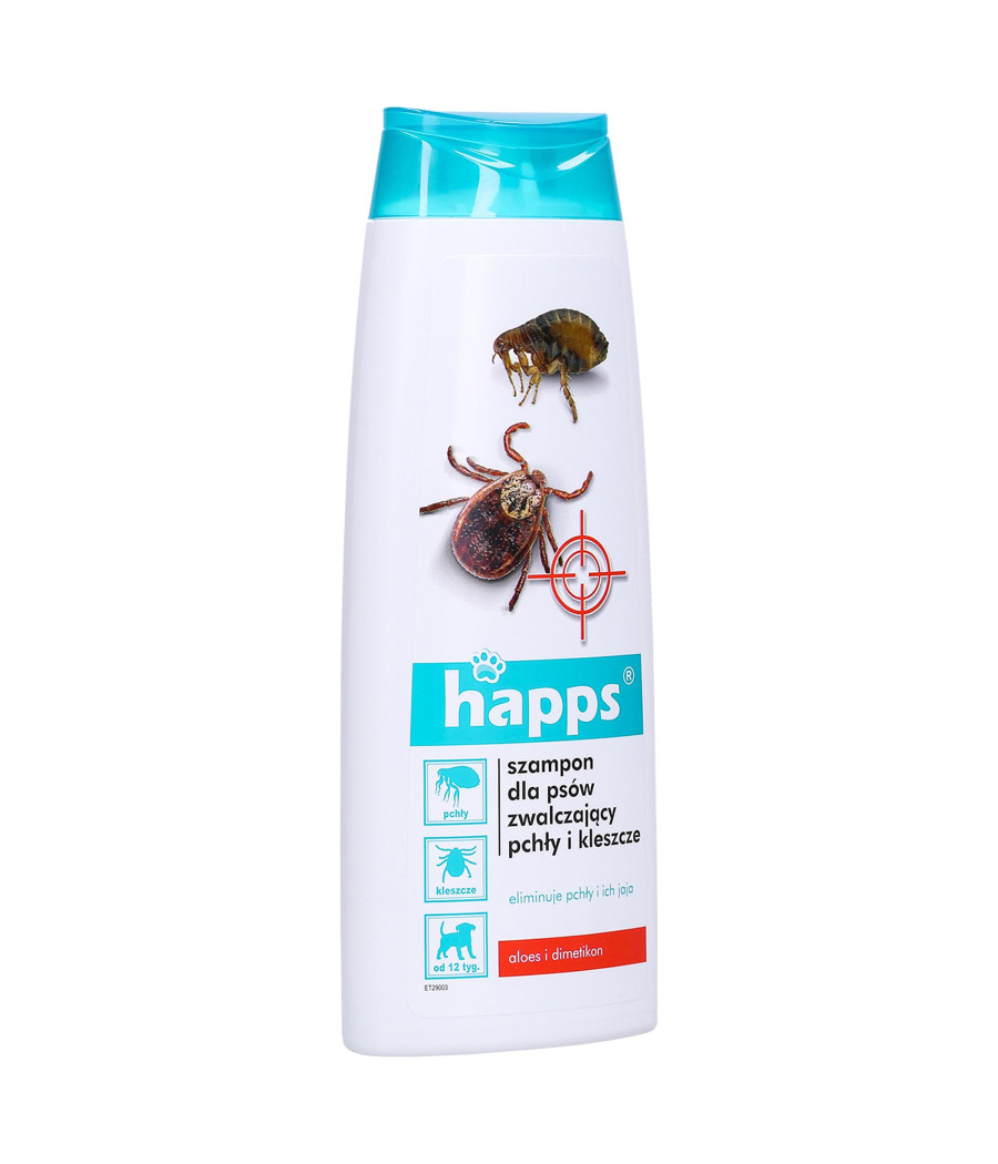 HAPPS Szampon dla psów zwalczający pchły i kleszcze 250 ml