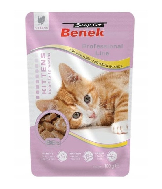 SUPER BENEK KITTEN INDYK GALARETKA SASZETKA 100G