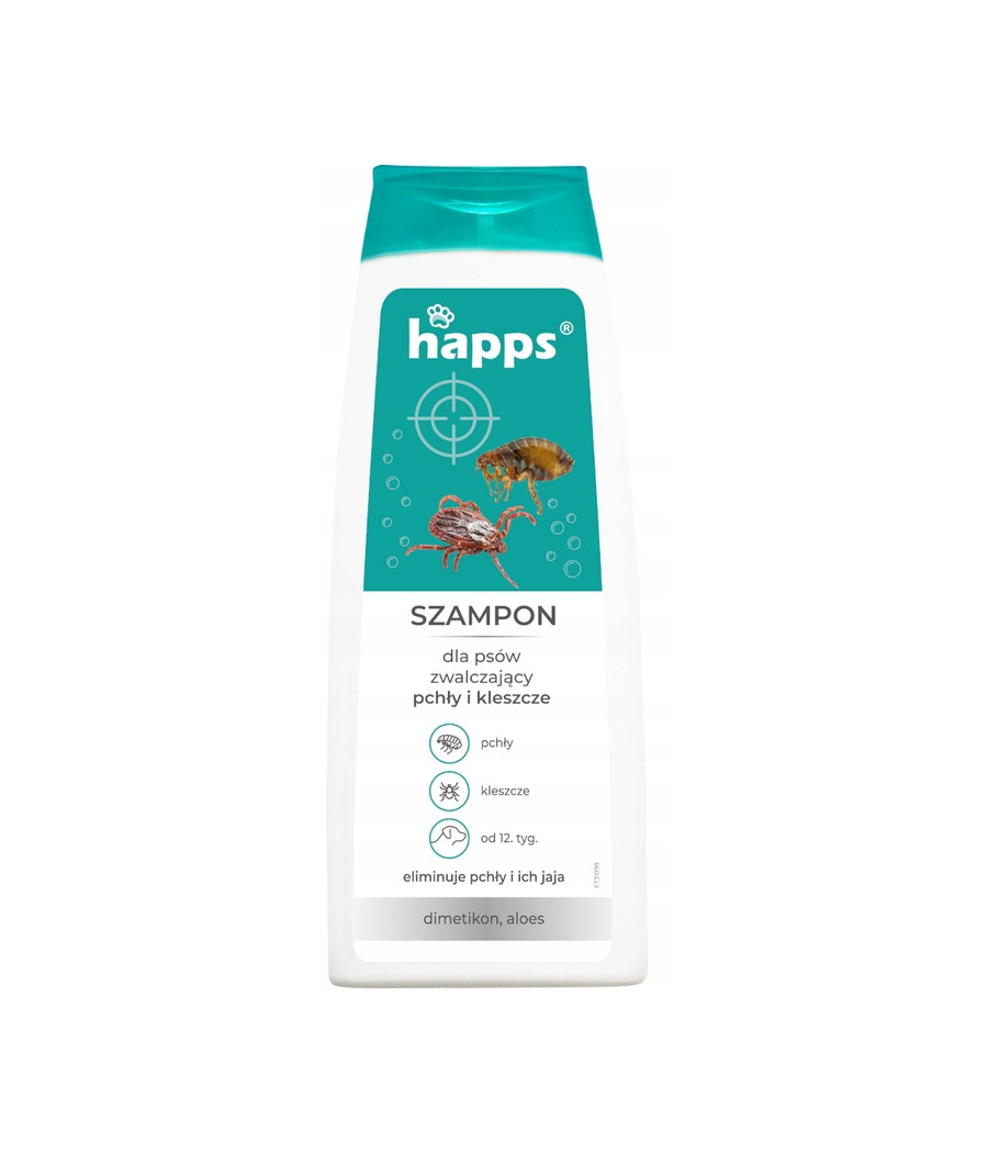 HAPPS Szampon dla psów zwalczający pchły i kleszcze 250 ml
