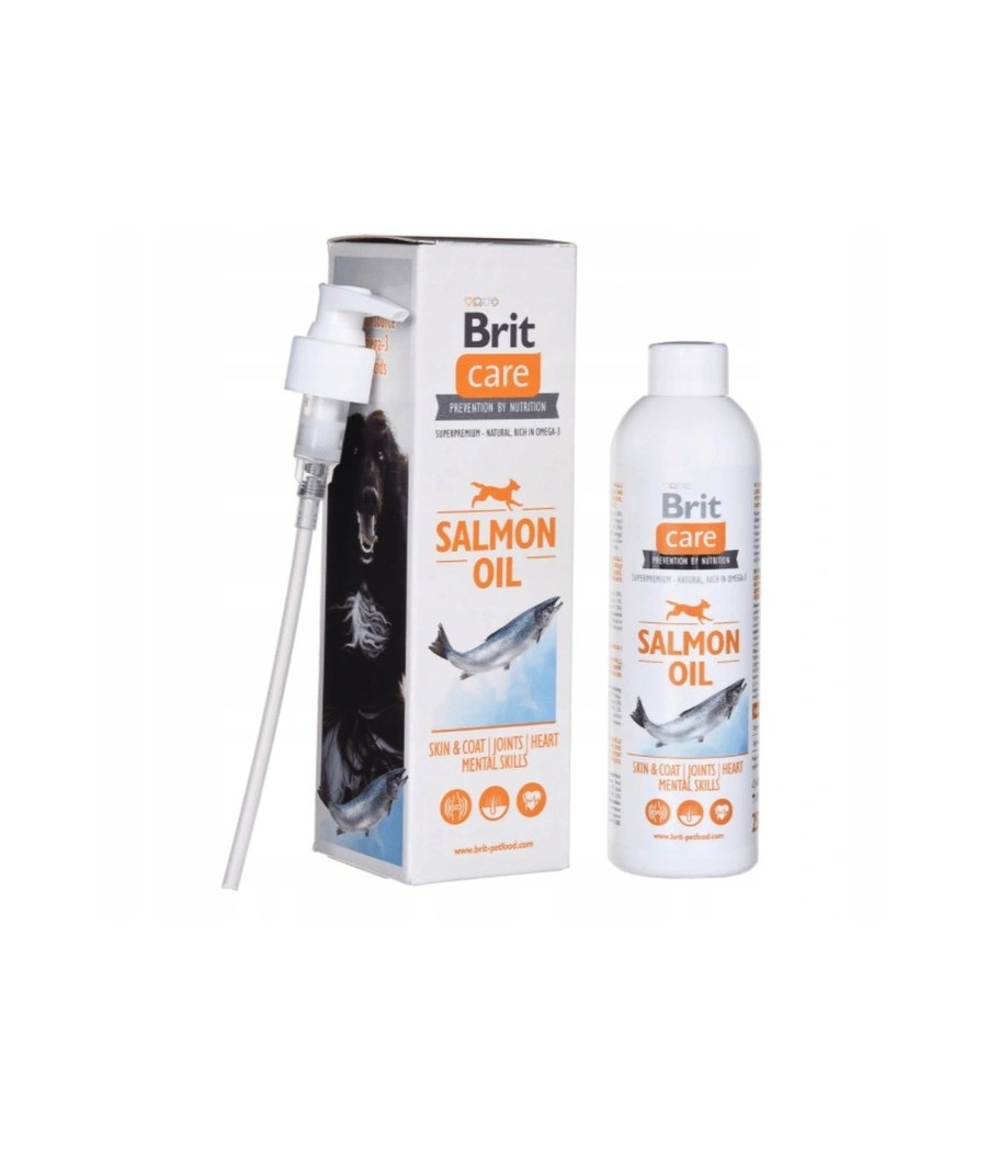Brit Care Olej z Łososia 250ml - Skóra i Sierść | Pies Kot | Omega-3