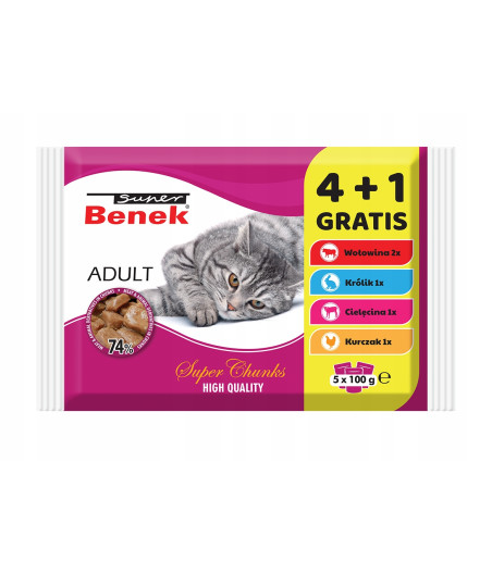 Super Benek Pakiet saszetek dla KOTA ADULT 4+1