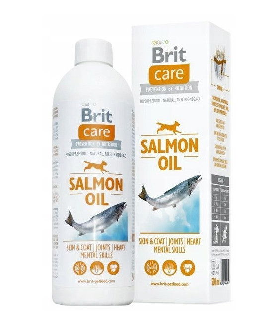 Brit Care Olej z Łososia 250ml - Skóra i Sierść | Pies Kot | Omega-3