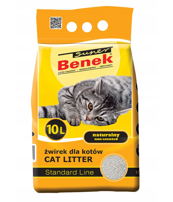 SUPER BENEK NATURALNY 10L Żwirek bentonitowy