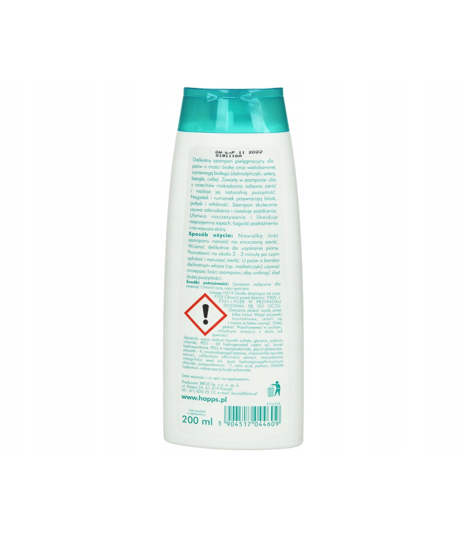 BROS HAPPS SZAMPON D/PSÓW JASNA SIERŚĆ 200ML