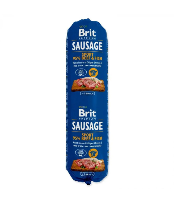 Brit Sausage 800g - Wołowina i Ryba | Kiełbasa Mokra dla Psa