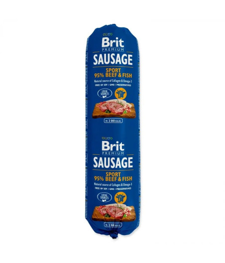 Brit Sausage 800g - Wołowina i Ryba | Kiełbasa Mokra dla Psa