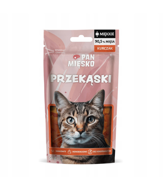 PAN MIĘSKO Przysmak dla kota przekąski KURCZAK 50g