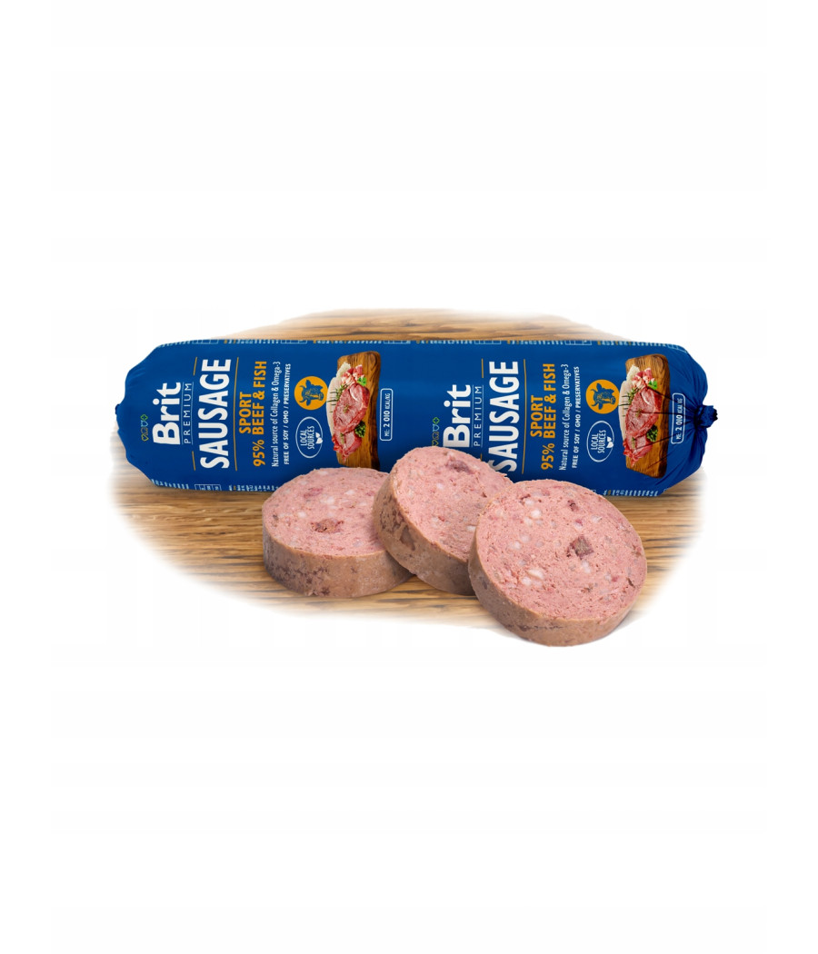 Brit Sausage 800g - Wołowina i Ryba | Kiełbasa Mokra dla Psa