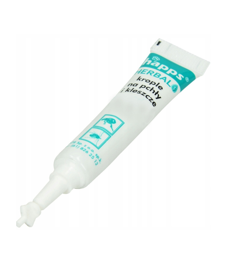 HAPPS Herbal krople na pchły i kleszcze dla psów małych 5-10 kg, 4 x 1 ml