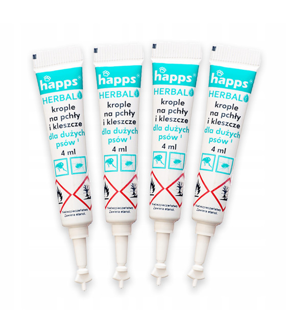 Krople na pasożyty Happs Herbal przeciw pchłom i kleszczom 16 ml