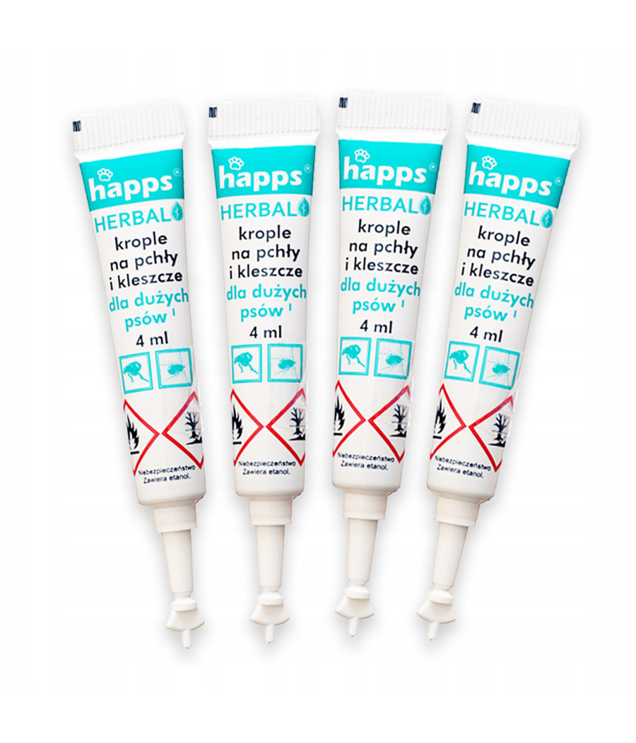 Krople na pasożyty Happs Herbal przeciw pchłom i kleszczom 16 ml