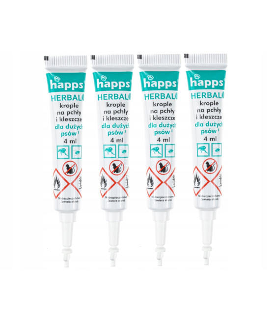 Krople na pasożyty Happs Herbal przeciw pchłom i kleszczom 16 ml