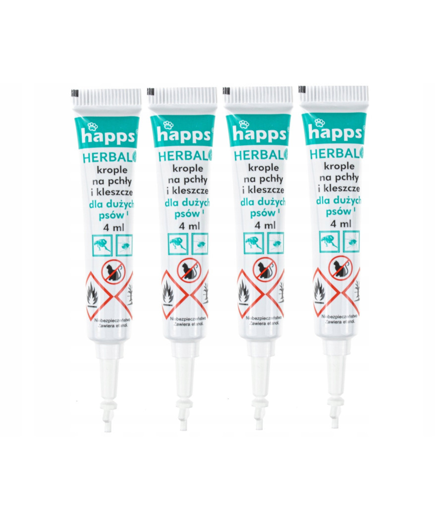 Krople na pasożyty Happs Herbal przeciw pchłom i kleszczom 16 ml