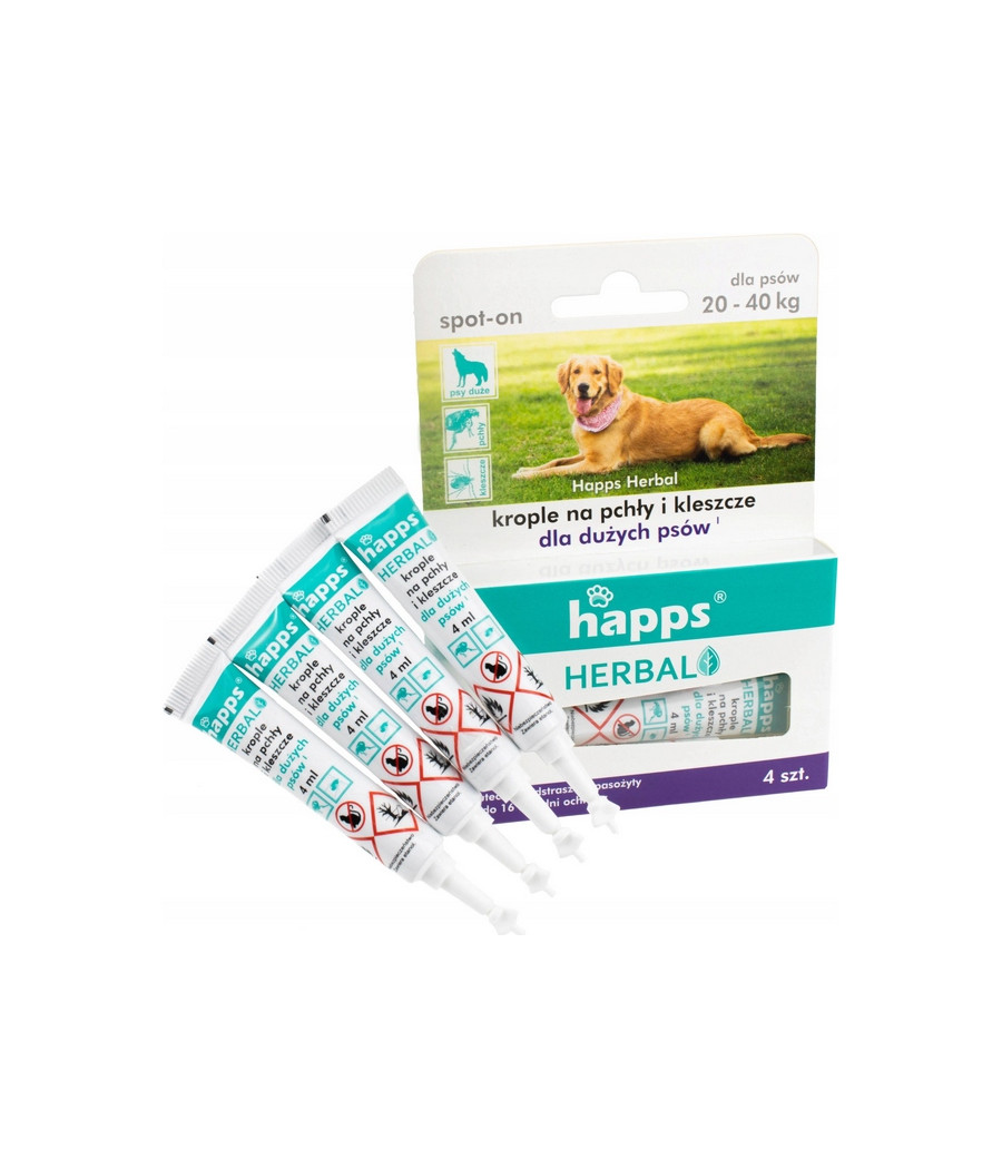 Krople na pasożyty Happs Herbal przeciw pchłom i kleszczom 16 ml