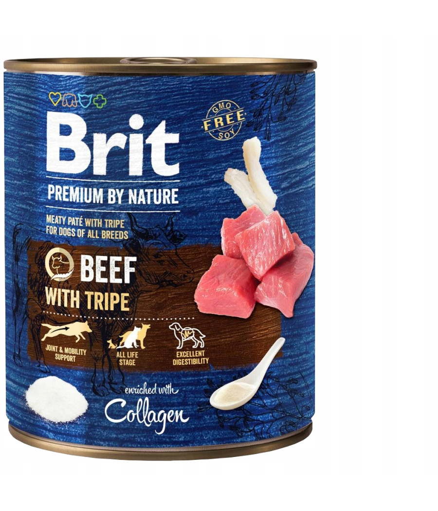 Brit Premium By Nature 800g - Wołowina i Podroby | Mokra Karma dla Psa