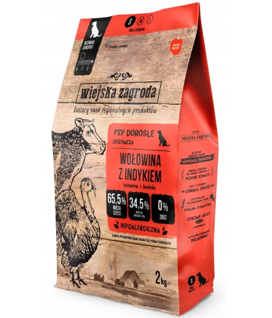 KARMA WIEJSKA ZAGRODA WOŁOWINA Z INDYKIEM 2 KG XL