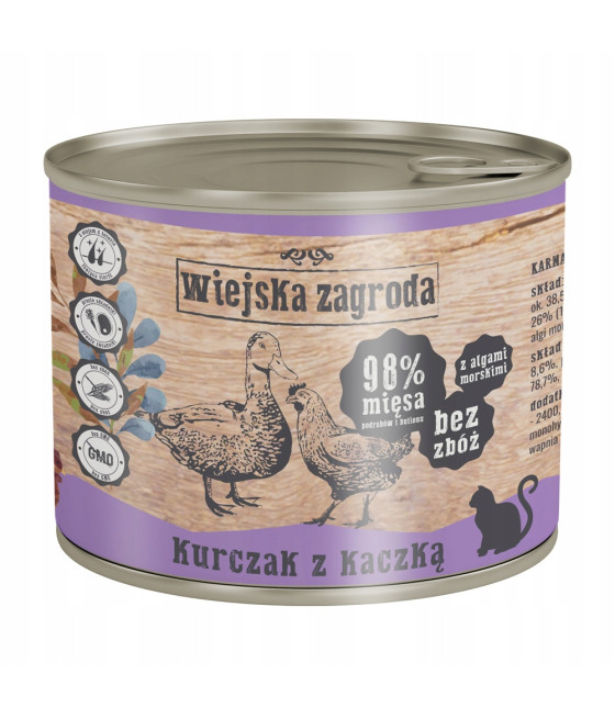 Wiejska Zagroda Kurczak z Kaczką 200g puszka kot