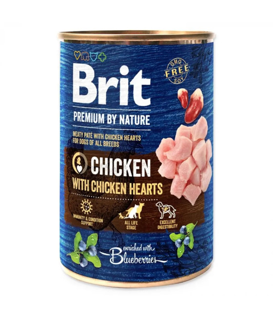 Brit Premium by Nature Adult Mokra Karma Dla Psa Kurczak Z Sercami 400g