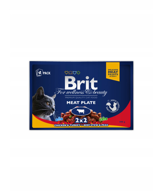 Brit Premium Cat Pouchs Mix Smaków Mokra Karma dla Kota 4x100g