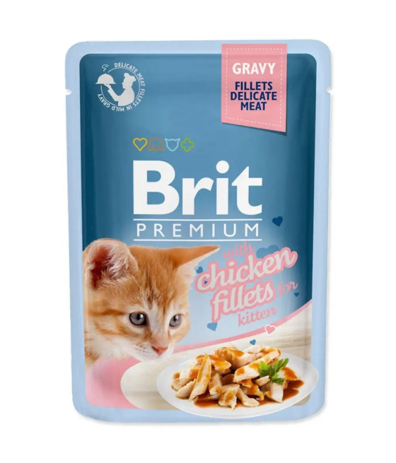 Brit Premium CAT Gravy Fillets Kitten Chicken 85g dla kociąt
