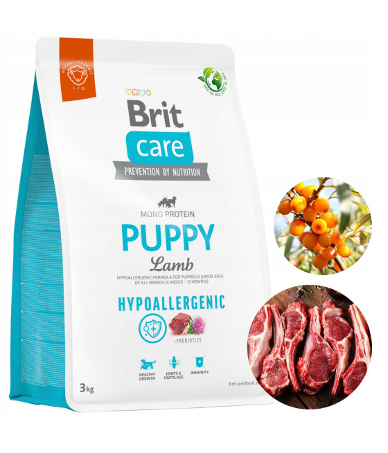 Brit Care Hypoallergenic Puppy Lamb Sucha Karma dla Psa Jagnięcina 3kg