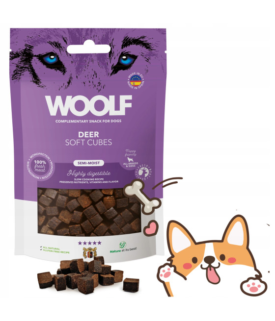 WOOLF Soft Cubes Monoprotein Deer 100g