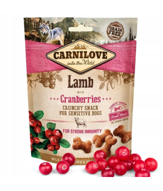 Przysmak dla psa Carnilove Crunchy jagnięcina z żurawiną 200 g