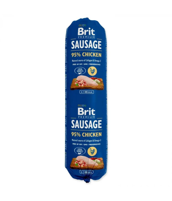 BRIT SAUSAGE MIELONKA DLA PSA kurczak z ryżem 800g