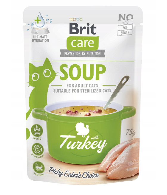 BRIT CARE CAT SOUP TURKEY ZUPA KARMA NAPÓJ DRINK DLA KOTA INDYK 75g