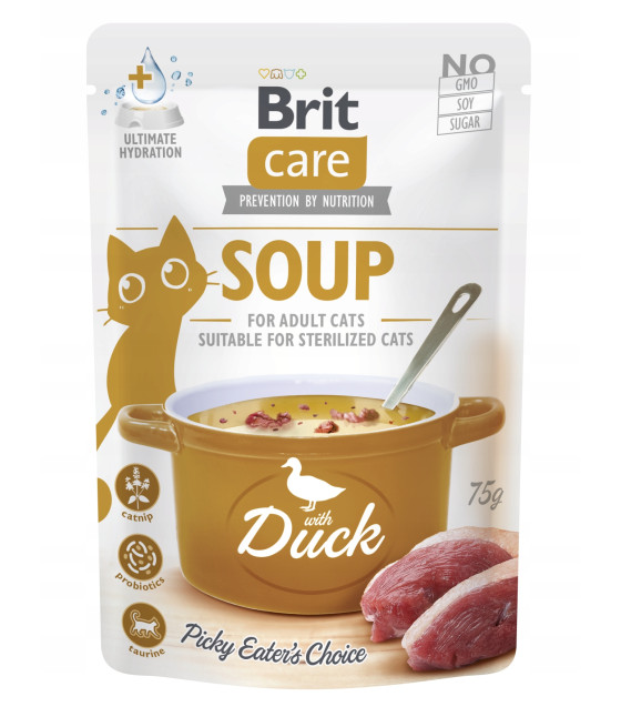 BRIT CARE CAT SOUP DUCK ZUPA KARMA SASZETKA NAPÓJ DRINK DLA KOTA KACZKA 75g