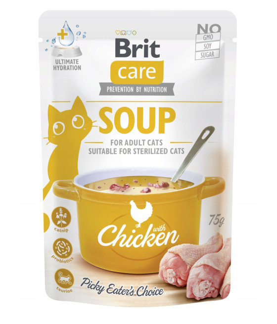BRIT CARE CAT SOUP CHICKEN ZUPA KARMA NAPÓJ DRINK DLA KOTA KURCZAK 75g