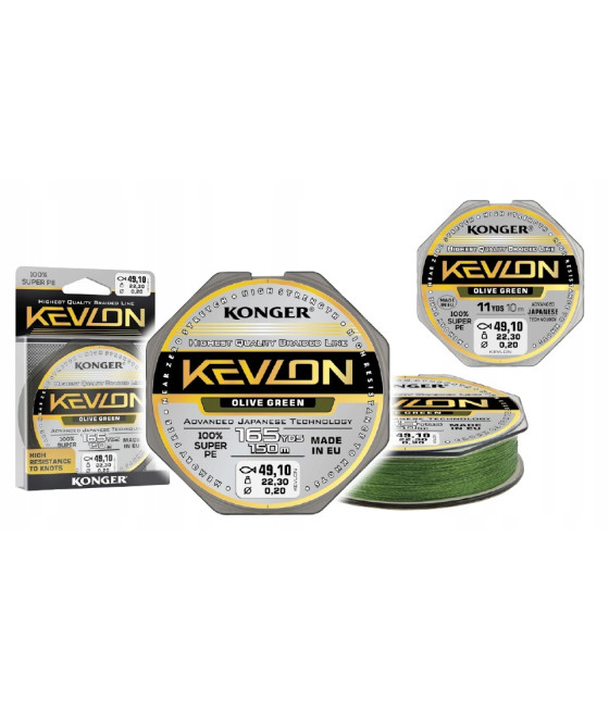 PLECIONKA PRZYPONOWA KEVLON OLIVE GREEN X4 0,14/10 KONGER
