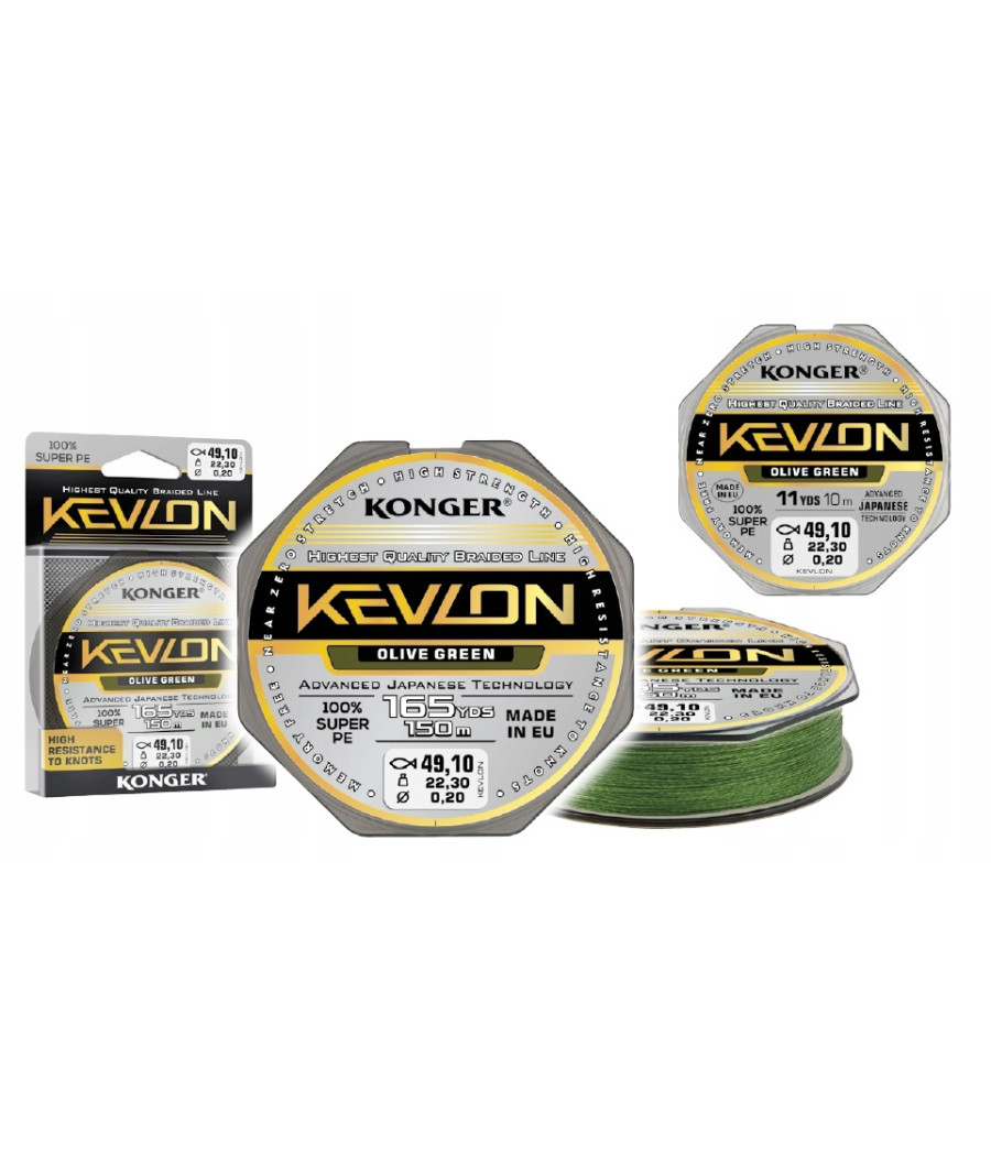 PLECIONKA PRZYPONOWA KEVLON OLIVE GREEN X4 0,14/10 KONGER PLECIONKA PRZYPONOWA KEVLON OLIVE GREEN X4 0,14/10 KONGER
