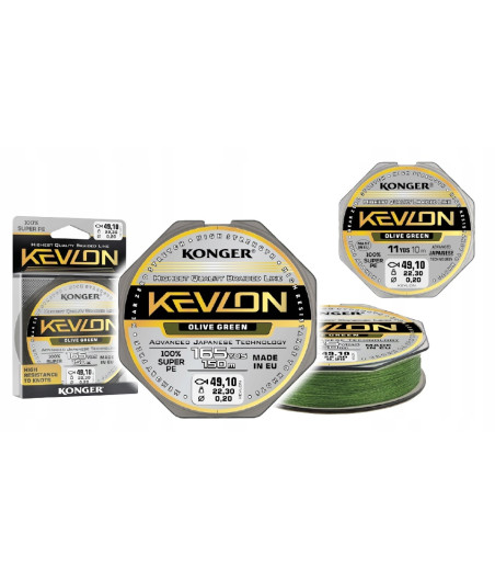 PLECIONKA PRZYPONOWA KEVLON OLIVE GREEN X4 0,14/10 KONGER