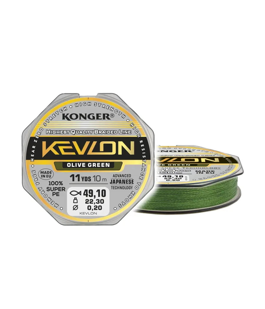 PLECIONKA PRZYPONOWA KEVLON OLIVE GREEN X4 0,14/10 KONGER