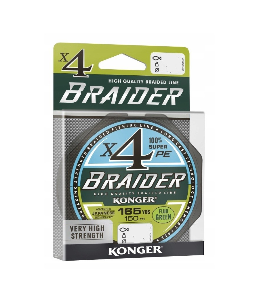 PLECIONKA BRAIDER X4 OLIVE GREEN 0,20/10m KONGER