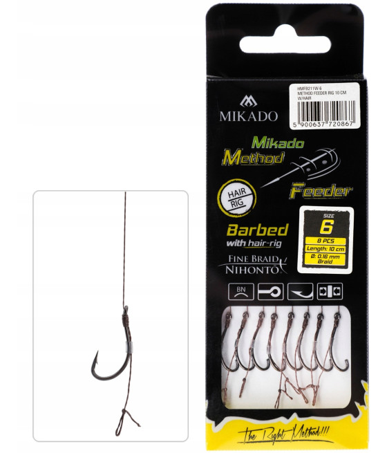 PRZYPON METHOD FEEDER Z WŁOSEM HAK 16/0,10p MIKADO