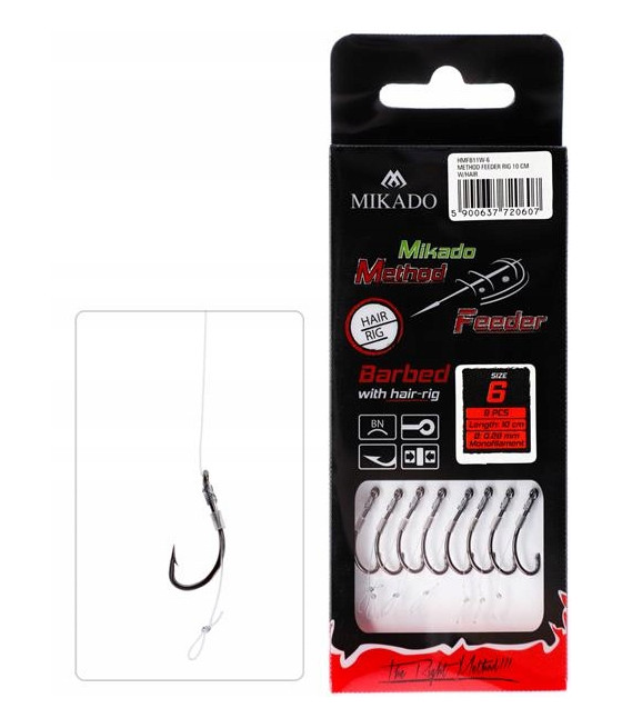 PRZYPON METHOD FEEDER Z WŁOSEM HAK 6/0,28m MIKADO