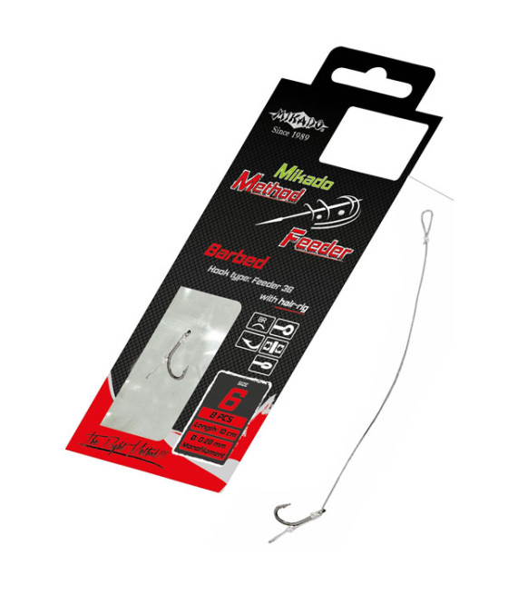 PRZYPON METHOD FEEDER Z WŁOSEM HAK 8/0,25m MIKADO