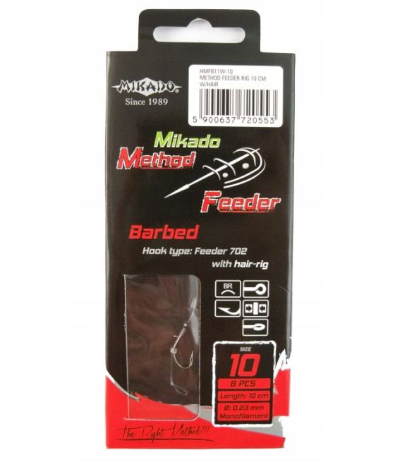 PRZYPON METHOD FEEDER Z WŁOSEM HAK 10/0,23m MIKADO