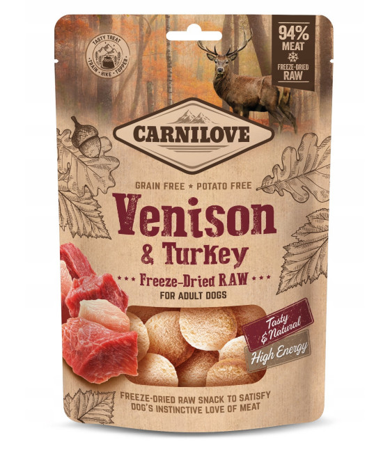 Carnilove Dog Freeze-Dried Snack Raw Venison & Turkey 60g