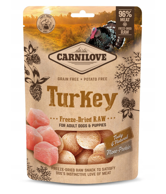 Carnilove Dog Freeze-Dried Snack Raw Monoprotein Turkey 60g