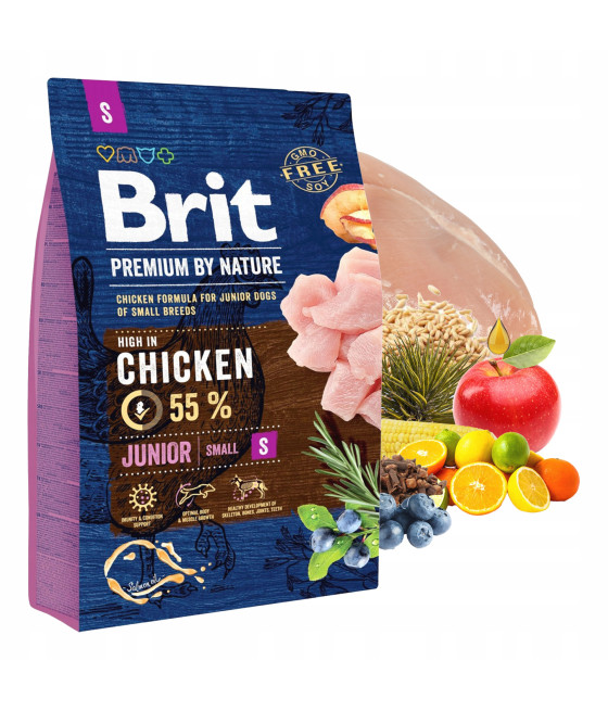 BRIT Premium By Nature Junior S karma dla psa 3 kg