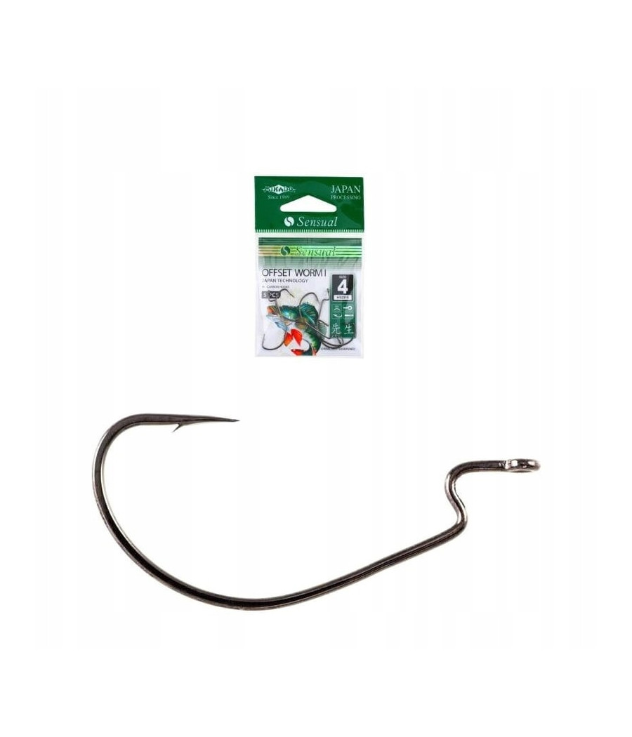 Haczyki Sensual Offset Worm Mikado - 1/0 / 5 szt Haczyki Sensual Offset Worm Mikado - 1/0 / 5 szt