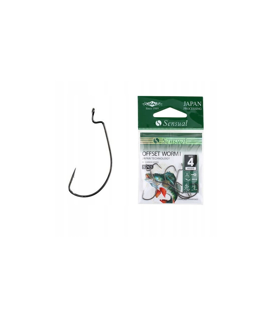 Haczyki Sensual Offset Worm Mikado - 1/0 / 5 szt