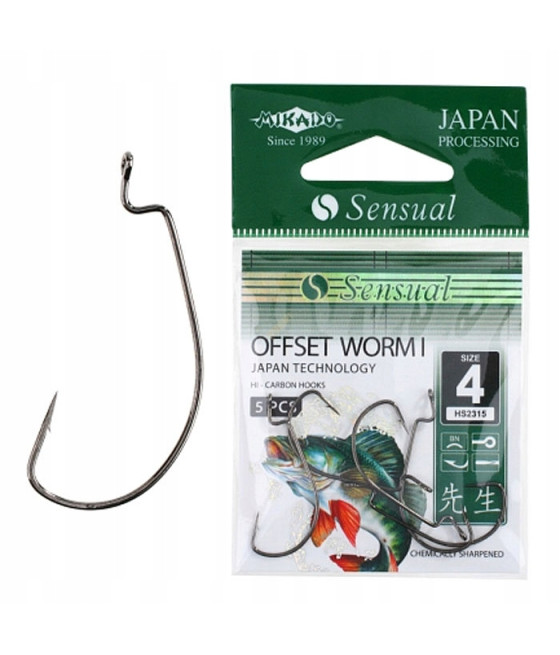 Haczyki Sensual Offset Worm Mikado - 1/0 / 5 szt