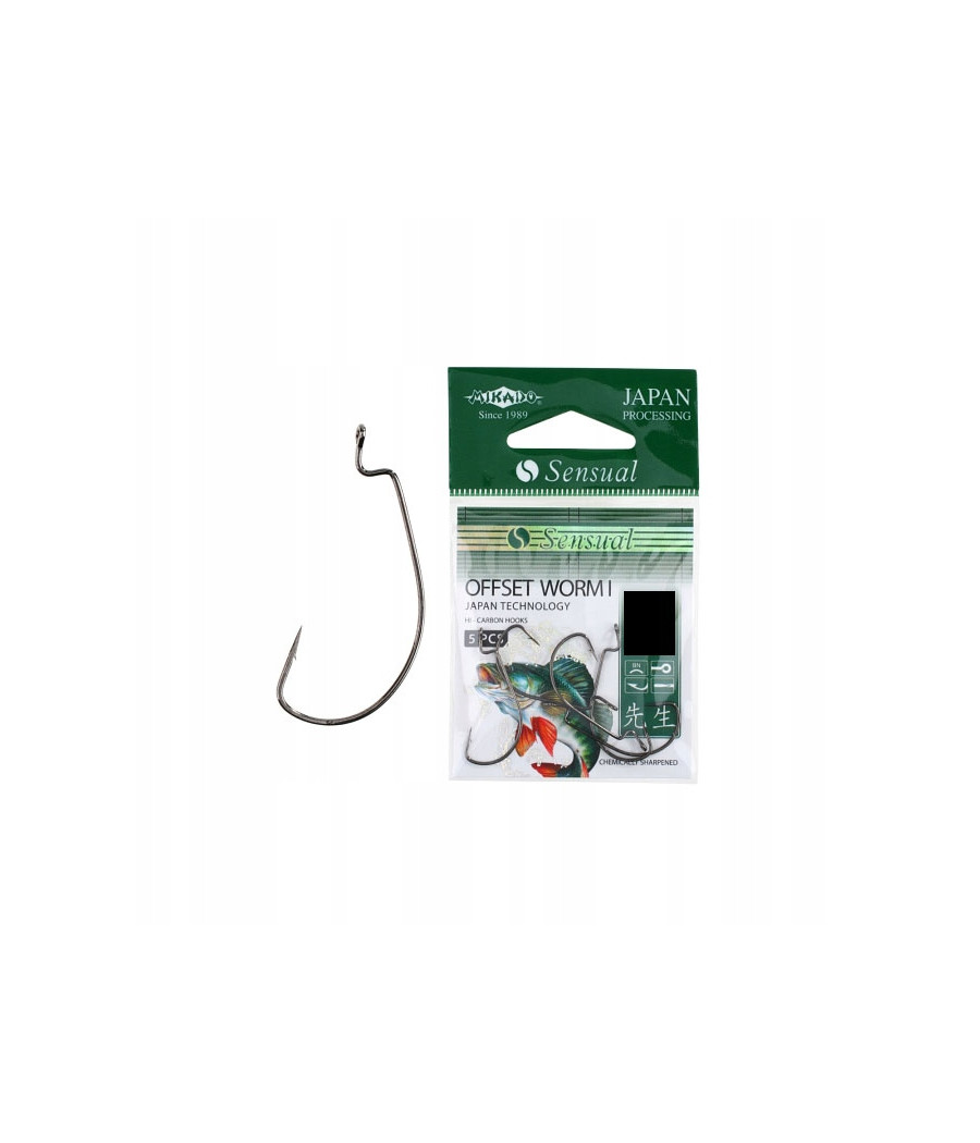 Haczyki Sensual Offset Worm Mikado - 4 / 5 szt Haczyki Sensual Offset Worm Mikado - 4 / 5 szt