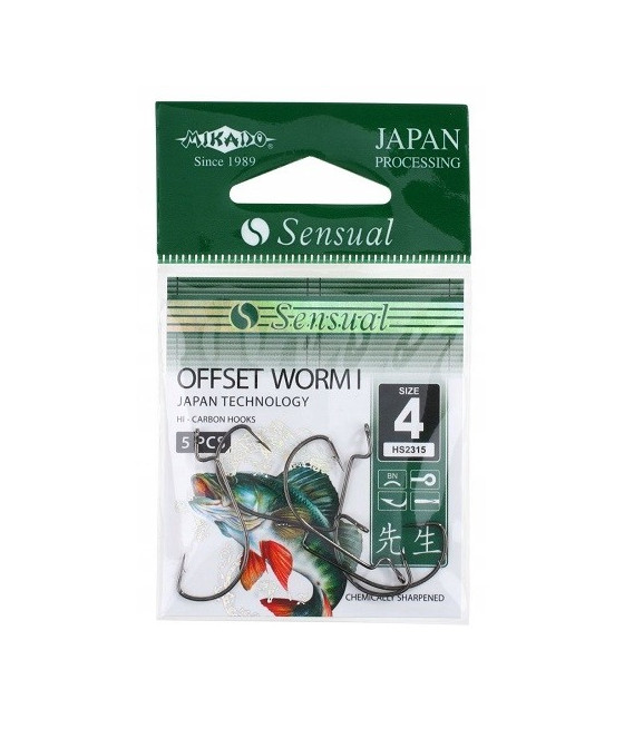Haczyki Sensual Offset Worm Mikado - 4 / 5 szt
