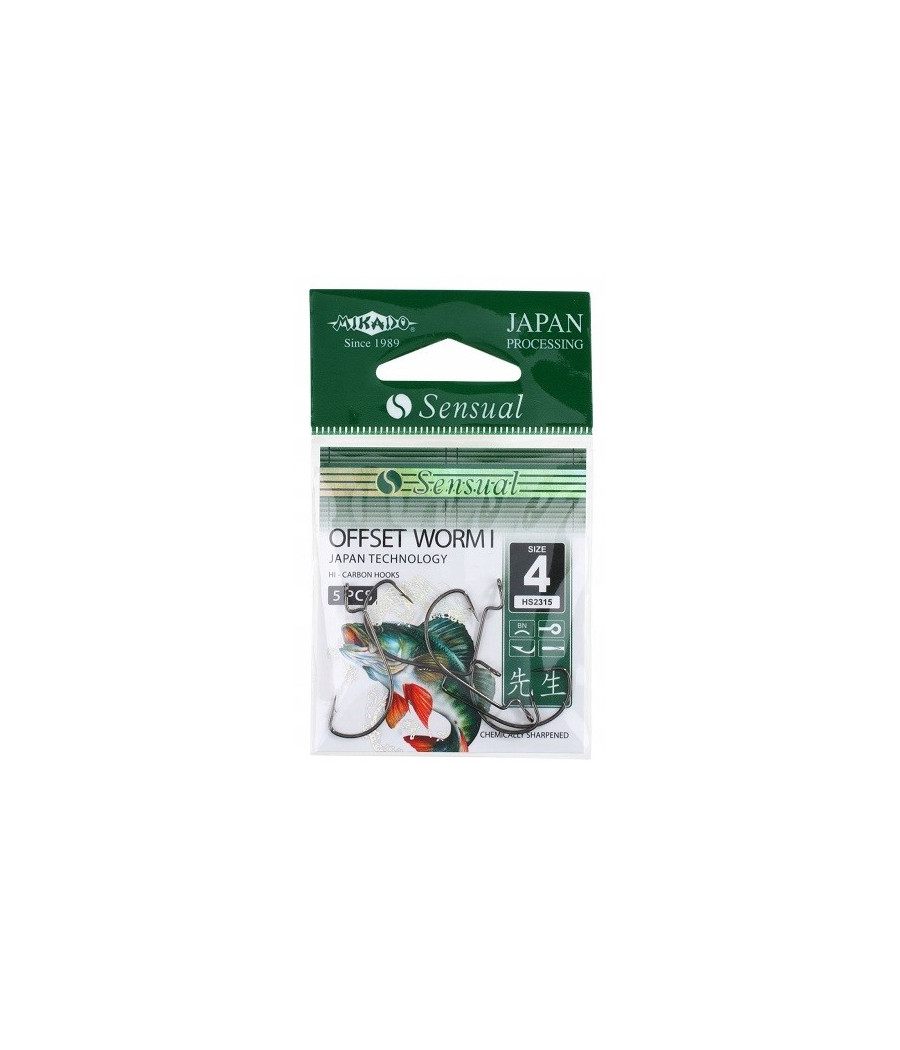 Haczyki Sensual Offset Worm Mikado - 4 / 5 szt